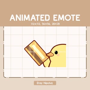Animated Emote Adorable Cute Chick Gladly Giving His Card / Adorable Chibi Emote / Cartoon Emote for Streaming