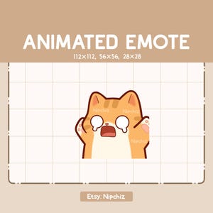Animated Emote Cute Orange Tabby Cat is Running while Panicking / Chibi Funny Emote / Emote for Streaming / Cartoon Emote