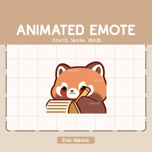 Animated Emote Chibi Red Panda is Taking a Note - Cartoon Emote - Funny Emote for Streaming - Ready to Use