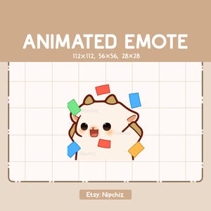 Animated Emote Cheerful Hype Goat Celebrating - Chibi Emote for Streamer – Cute Cartoon Emote – Ready to Use