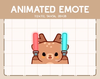 Animated Emote Kawaii Deer and Lightstick /Ready to Use / Emote for Streaming