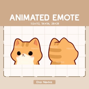 Animated Emote Adorable Orange Tabby Cat is Spinning in Circle - Cartoon Emote - Funny Emote for Streaming - Ready to Use
