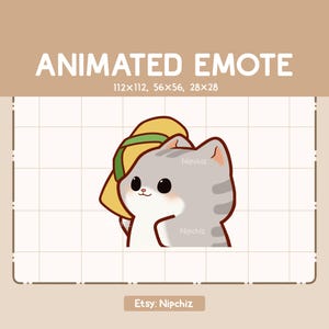 Animated Emote Adorable Gray Tabby Cat is Throwing a Sandal - Cartoon Emote - Funny Emote for Streaming - Ready to Use
