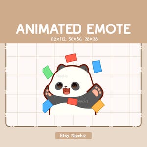 Animated Emote Cheerful Hype Panda Celebrating / Adorable Chibi Emote / Cartoon Emote for Streaming