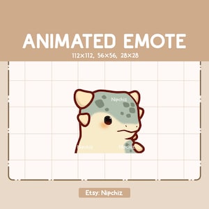 Animated Emote Cute Dino Ankylosaurus Shaking Head / Chibi Funny Emote / Emote for Streaming / Cartoon Emote