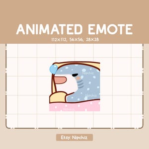 Animated Emote Chibi Whale Shark is Sleeping While Snoring - Funny Cartoon Emote - Ready to Use - Chibi Emote for Streamer
