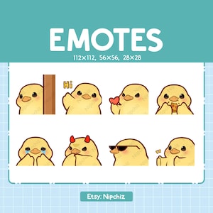 Chick Emotes / Cute Emoji Pack / 8 Chick Emotes for Streaming / Bundle Emotes