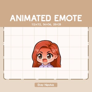 Emoticono animado de chica con cabello largo, liso y rojo, con la cara roja, mostrando su ira - Emoticono de dibujos animados kawaii