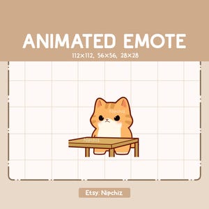 Animated Emote Chibi Orange Tabby Cat Angry By Flipping a Table in Front of Him - Adorable Cartoon Emote