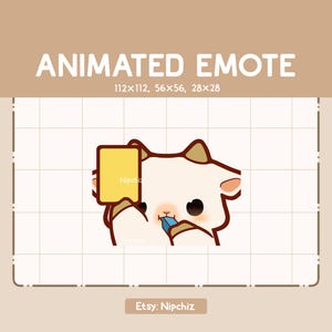 Emote animée Adorable chèvre chibi qui souffle dans un sifflet et tient un carton jaune - emote drôle mignon - prêt à l'emploi - emote kawaii