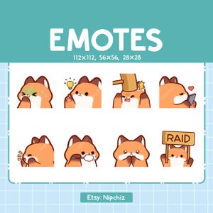 Fox Bundle | Emotes for Streaming | 8 Cute Fox Emotes | Kawaii Emotes | Funny emoji Pack