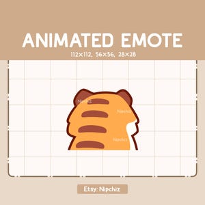 Animated Adorable Tiger Walking Away Emote / Adorable Cartoon Emote / Ready to Use / Cute Emote