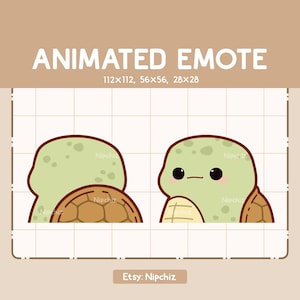 Animated Emote Cute Turtle Turning Around - Cartoon Emote - Funny Emote for Streaming - Ready to Use