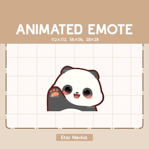 Animated Emote Chibi Panda Waving Hello Emote / Cartoon Kawaii Emote/ Ready to Use/ Funny Emote