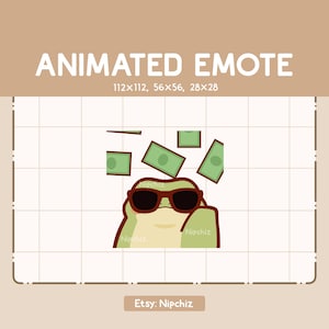 Animated Emote Cute Fancy Frog With The Cool Glasses - Funny Cartoon Emote - Ready to Use - Chibi Emote for Streamer