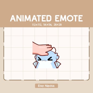 Animowana emotka Urocza ręka i szczęśliwy niebieski smok - emotka z kreskówki Chibi - gotowa do użycia - zabawna emotka