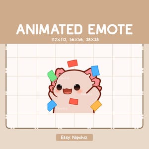Animated Emote Cheerful Hype Axolotl Celebrating - Cartoon Emote - Funny Emote for Streaming - Ready to Use