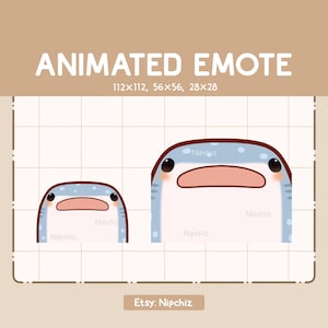 Émoticône animée Requin-baleine agrandi avec un zoom avant/Adorable émoticône Chibi/Émoticône dessin animé à diffuser en continu