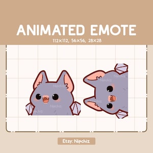 Animated Emote Cute Surprising Bat is Appearing From All Angle - Adorable Cartoon Emote - Chibi Kawaii Emote