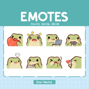 Cute Frog Emotes | 8 Emotes for Streamer | Cute Frog Emote Pack | Funny Emotes