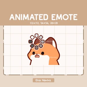 Animated Emote Chibi Fox Is Confused Showed By a Loading Sign - Adorable Cartoon Emote - Chibi Kawaii Emote - Ready to Use