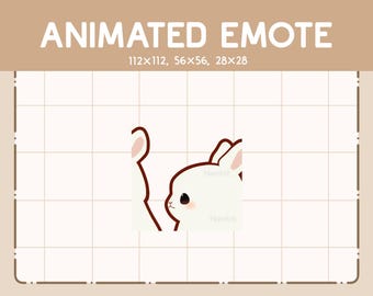 Animated Emote Chibi Rabbit is Running Forward / Ready to Use / Cute Funny Emote