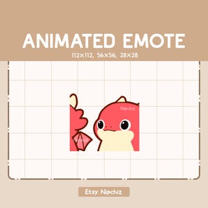 Animated Emote Chibi Red Dragon is Running Forward / Cartoon Cute Emote / Chibi Emote for Streamer / Kawaii Emote