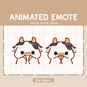 Animated Emote Chibi Cow is Clapping His Hand - Cute Cartoon Emote - Ready to Use – Chibi Emote for Streaming