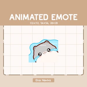 Animated Emote Sad Gray Hamster is Crying a Lot of Tears with Teary Eyes - Chibi Cartoon Emote - Ready to Use