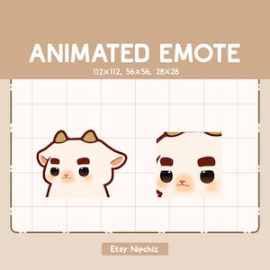 Animated Emote Cute Goat Lifting His Thick Fabulous Eyebrows / Cartoon Chibi Emote