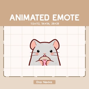Graue Maus schlürfen Boba Animiertes Emote / Chibi lustig Emote / Emote für Tracking / Cartoon Emote