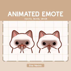 Animated Emote Chibi Siamese Cat is Clapping His Hand / Kawaii Emote / Adorable Emote for Streaming / Ready to Use