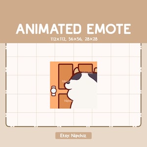 Animated Emote Cow is Walking and Entering the House - Chibi Cartoon Emote - Ready to Use - Funny Emote