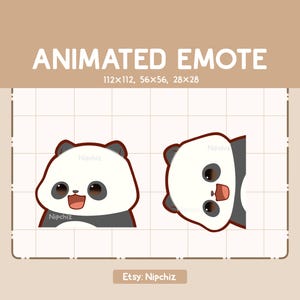 Animiertes Emote Der süße Panda taucht aus allen Winkeln auf / Lustiger Chibi Emote / Emote für Tracking / Cartoon Emote