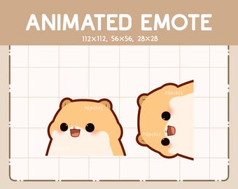 Animated Emote Cute Surprising Golden Hamster is Appearing From All Angle - Adorable Funny Emote