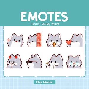 Wolf Emotes | 8 Cute Wolf Bundle | Kawaii Emoji Pack