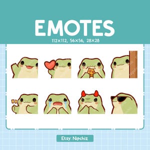 Emotes grenouille / Pack d'émoticônes mignons / 8 émoticônes grenouille pour le streaming / Lot d'émoticônes
