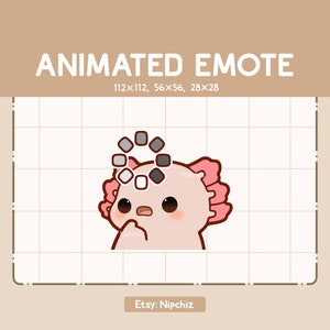 Animated Emote Cute Axolotl Is Confused Showed By a Loading Sign - Ready to Use - Emote for Streaming - Chibi Emote