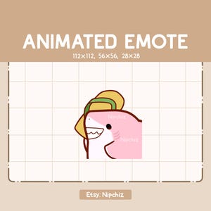 Emote animée Requin rose adorable jetant une sandale / Emote drôle adorable - Emote dessin animé pour le streaming - Emote mignon