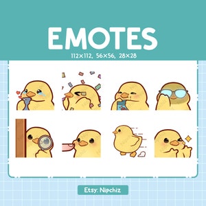 Chick Emotes for Streamer (8) - Kawaii Cute Chick - Emoji Pack for Streaming