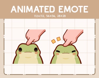 Animated Emote  Chibi Frog Getting Pressed on The Head / Cute Animal Emote / Emote for Streamer