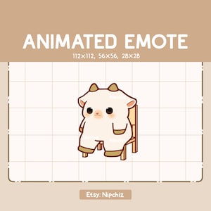 Animated Emote Adorable Goat is Sitting on a Chair and Moving its Legs / Adorable Cartoon Emote / Ready to Use / Cute Emote