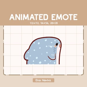 Animated Emote Cute Whale Shark Walking Away - Cartoon Funny Emote - Kawaii Emote