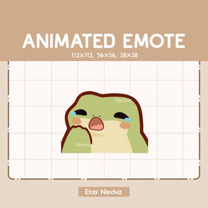 Animowana emotka Słodka znudzona żaba ziewa - Słodka emotka z kreskówek - Gotowa do użycia - Chibi emotka do przesyłania strumieniowego