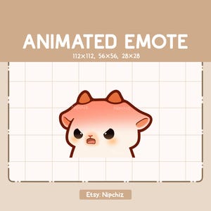 Animated Emote Angry Goat With a Red Face Is Showing His Wrath / Chibi Funny Emote / Emote for Streaming / Cartoon Emote