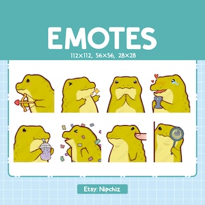 Crocodile Emotes | Cute Emoji Pack | 8 Crocodile Emotes for Streaming | Bundle Emotes