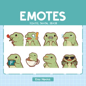 Dinosaur Trex Emotes for Streaming | Kawaii Animal Emoji | (8) Cute Tyrannosaurus Rex Emote Pack