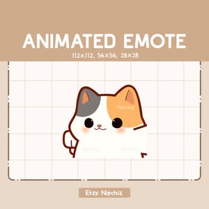 Animated Joyful Calico Cat Punching Emote - Cute Funny Emote - Ready to Use - Kawaii Emote