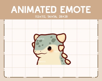Animated Emote Cute Ankylosaurus Walking Forward / Adorable Chibi Emote / Cartoon Emote for Streaming