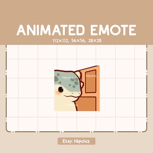 Animated Emote Dinosaur Ankylosaurus is Opening the Door and Exiting the Room / Kawaii Cartoon Emote / Chibi Emote For Streamer